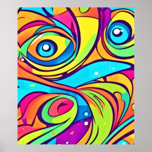 Levendig ontwerp voor Abstracte ogen Poster