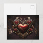 Levendig ontworpen briefkaart voor hart (Voorkant / Achterkant)