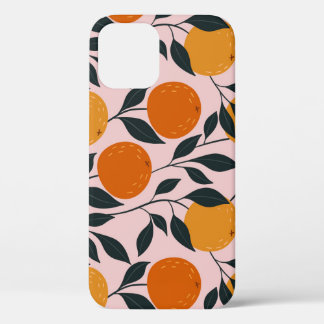 Levendig Oranje Citrus Naadloos Patroon iPhone 12 Hoesje