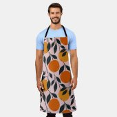 Levendig Oranje Citrus Naadloos Patroon Schort (Gedragen)