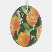 Levendig Oranje naadloos patroonontwerp Glas Ornament (Voorkant Rechts)