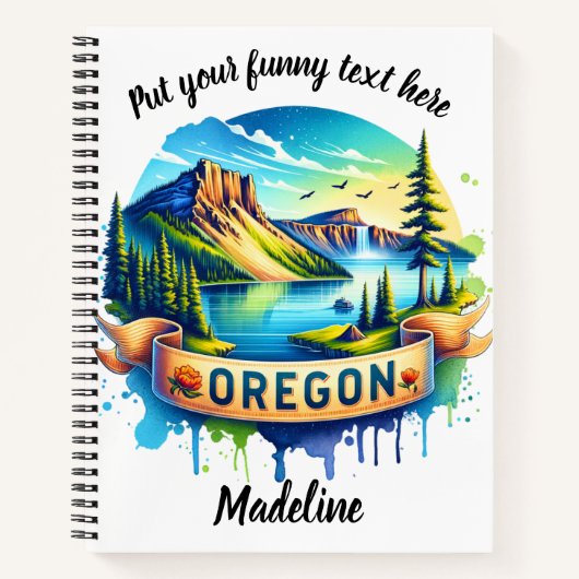 Levendig Oregon landschap met bergen en meer Notitieboek (Voorkant)