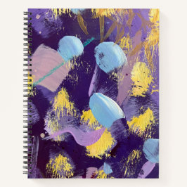 Levendig, Paars en Geel, Abstracte Kunst Notitieboek