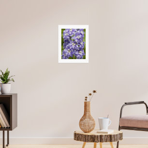 Levendig Paarse Delphinium Floral Foto Poster