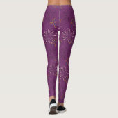 Levendig Paarse Starburst-patroon Leggings (Achterkant)