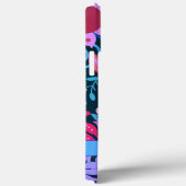Levendig Paarse Zwart Modern Floral Gepersonalisee Case-Mate iPhone Case (Achterkant / Rechts)