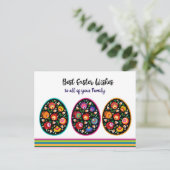 Levendig paasfolklore, aangepast Briefkaart tekst (Staand voorkant)