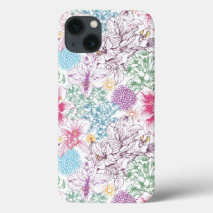 Levendig patroon met kleurrijke bloemen iPhone 13 hoesje