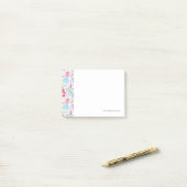 Levendig patroon met kleurrijke bloemen post-it® notes (Op bureau)
