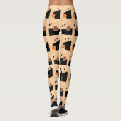 Levendig perzik Abstract patroon Leggings (Achterkant)