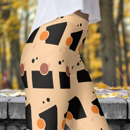 Levendig perzik Abstract patroon Leggings