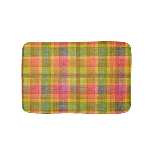Levendig potlood kleur geruite patroon badmat (Voorkant)
