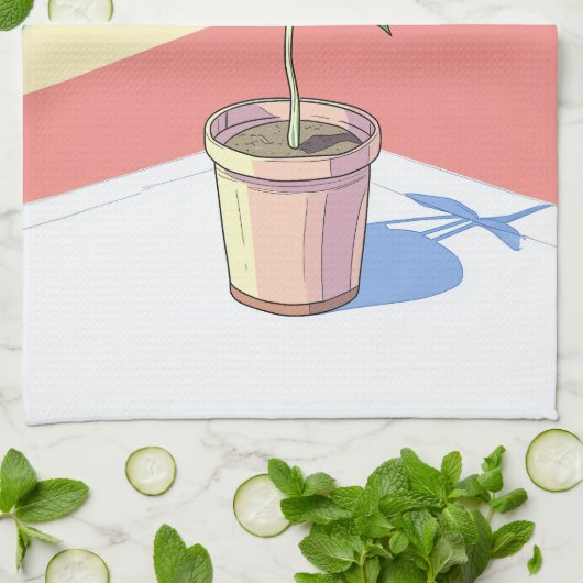 Levendig Potted house plant Theedoek (Gevouwen)