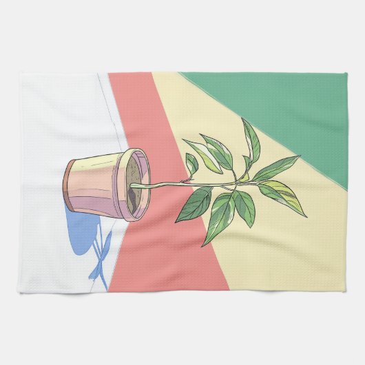 Levendig Potted house plant Theedoek (Horizontaal)