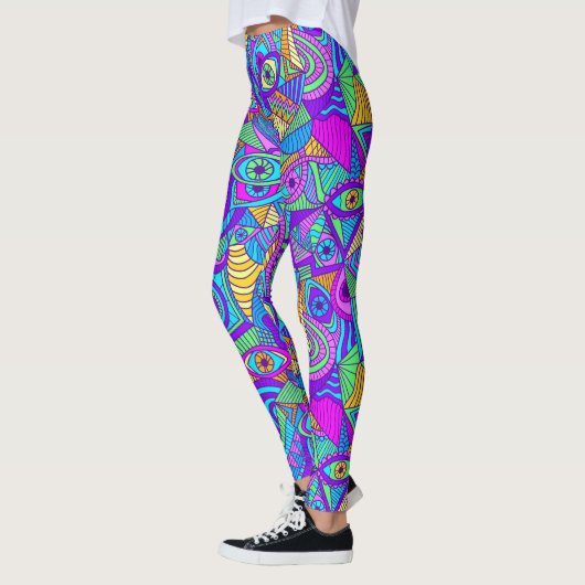 Levendig psychedelisch patroon leggings (Links)