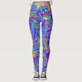 Levendig psychedelisch patroon leggings (Voorkant)