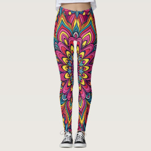 Levendig psychedelisch patroon leggings