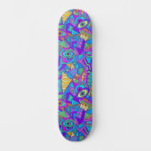 Levendig psychedelisch patroon skateboard (Voorkant)