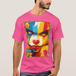 Levendig Punk Life Street Art Portret T-shirt