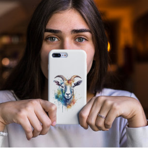 Levendig Rainbow Goat Portret iPhone 12 Mini Hoesje