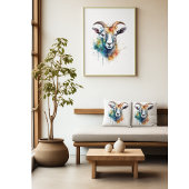 Levendig Rainbow Goat Portret Poster