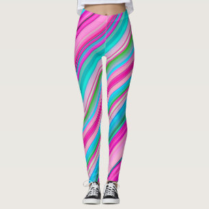 Levendig regenboogstreeppatroonontwerp leggings