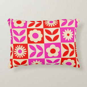🌸 Levendig Retro Bloemmotief Gezellig Huis Huisde Accent Kussen