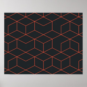 Levendig, retro, eenvoudig, cool, trendbuispatroon poster