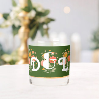 Levendig Retro Floral Whiskey glas