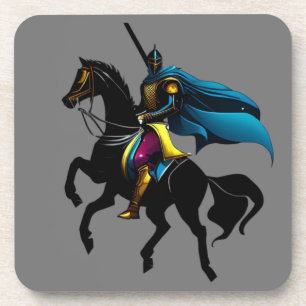 Levendig Ridder T-Shirt Worp Kussen Bier Onderzetter