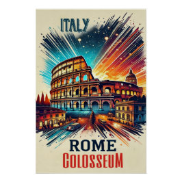 Levendig Rome Colosseum - Italië Poster Perfect Poster
