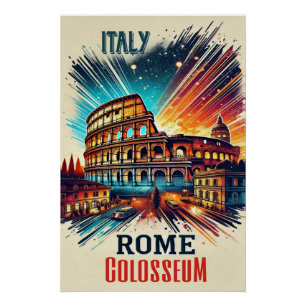 Levendig Rome Colosseum - Italië Poster Perfect Poster