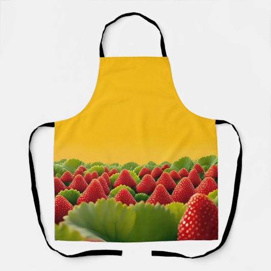 Levendig Rood Aardbeiveld Schort (Voorkant)
