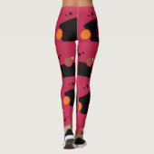 Levendig rood Abstract patroon Leggings (Achterkant)