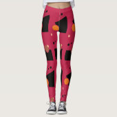 Levendig rood Abstract patroon Leggings (Voorkant)