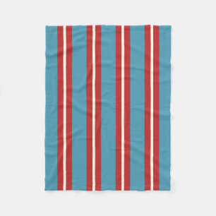 Levendig rood en blauw gestreept patroon modern on fleece deken