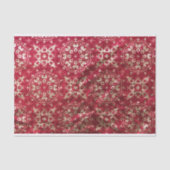 Levendig rood en goud klassiek damast patroon tissuepapier (Voorkant)