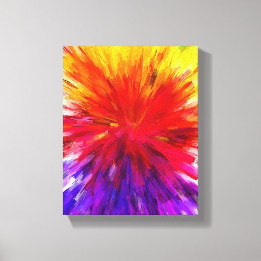 Levendig rood, geel & Paarse Abstracte kleur burst Canvas Afdruk (Voorkant)