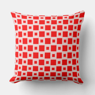 Levendig rood geometrisch patroon kussen