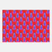 Levendig rood met Paarse Inpakpapier Vel (Voorkant 2)