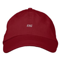 Levendig rood-pet met King Custom Printed Text