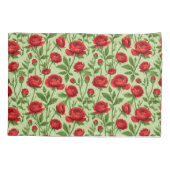 Levendig Rood Ranunculus Bloempatroon Kussensloop (Achterkant)