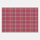 Levendig rood, Sinaasappel & Blue Plaid Inpakpapier Vel (Voorkant 3)