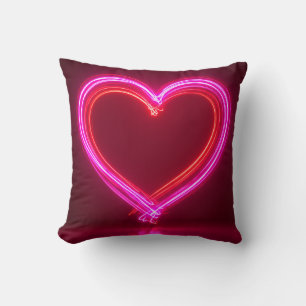 Levendig Roze Abstract Hart Worp Kussen 16x16 M
