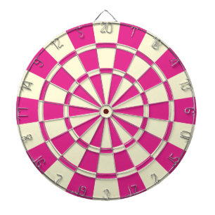 Levendig roze en crèmekleurig beige dartbord