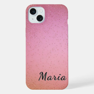 Levendig Roze en Glitterende Achtergrond iPhone 15 Plus Case