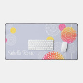 Levendig roze geel Random Mandala gepersonaliseerd Bureaumat (Keyboard & Muis)