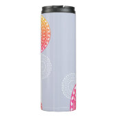 Levendig roze geel willekeurig mandala monogram thermosbeker (Achterkant)