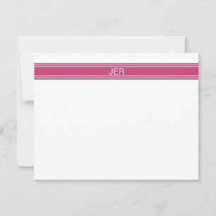 Levendig Roze Gepersonaliseerd Merk Naam Beginlett Notitiekaartje
