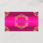 Levendig Roze Goud met Monogram weelderig Visitekaartje (Voorkant)